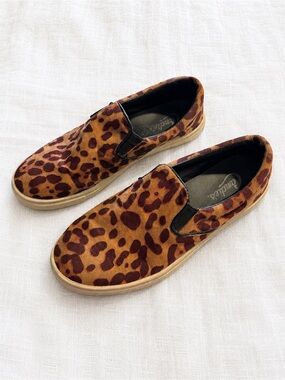 Candie's Leopard Print Slip-On Sneakers in Brown and Black